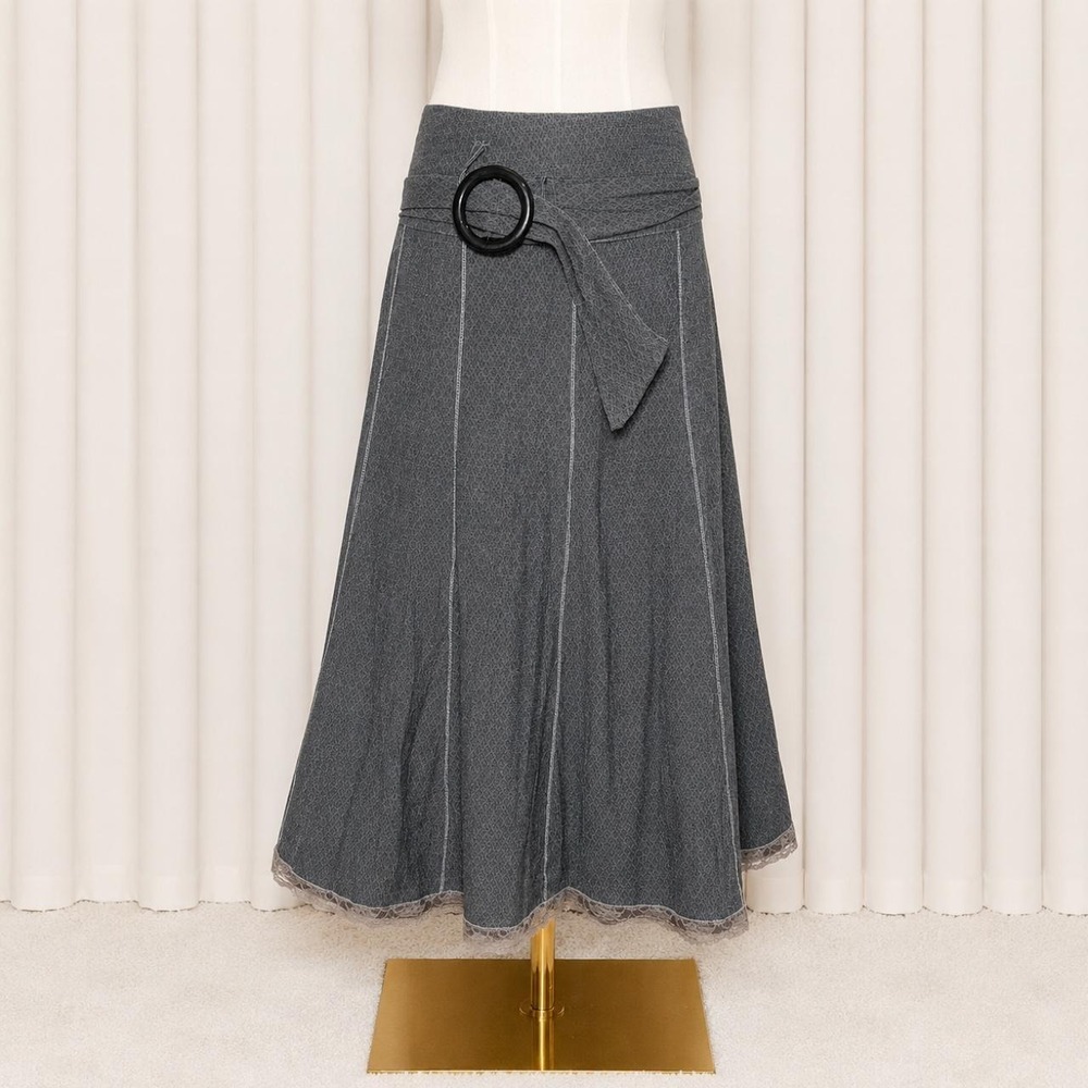 Y2K Renato Bene Paris gray midi skirt
